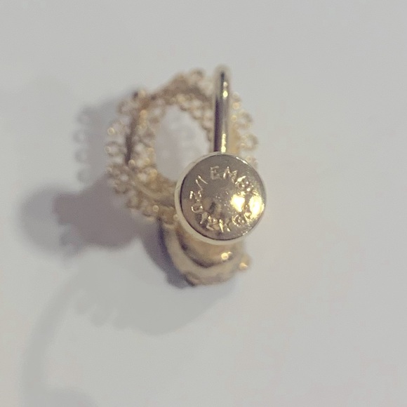 12K Gold Plated Onyx Screw Back Earrings - Picture 4 of 6